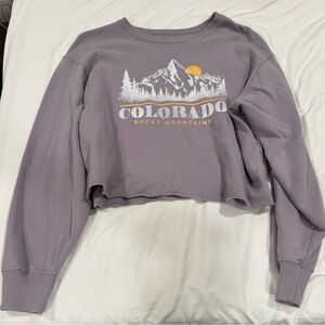 Hollister Lavender Colorado Crop Sweatshirt